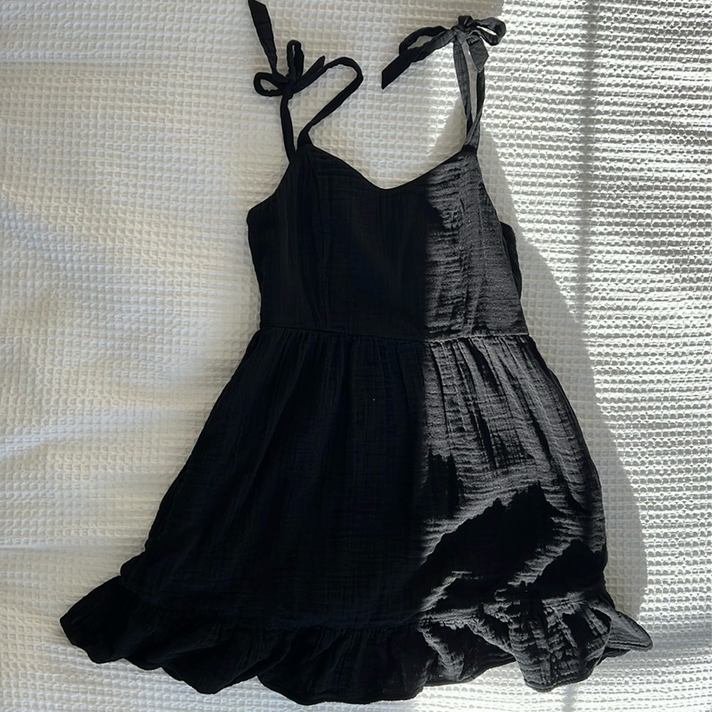 Old Navy Black Linen Mini Dress Size Small